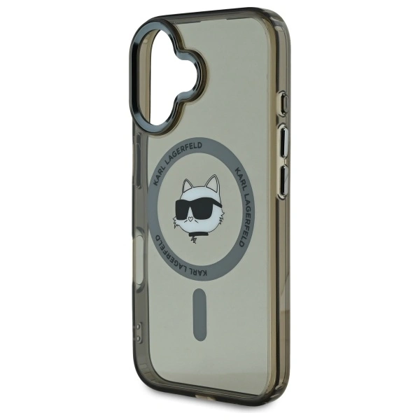 Karl Lagerfeld KLHMP16MHLSCHK Apple iPhone 16 Plus hardcase IML Metal Choupette Head MagSafe black