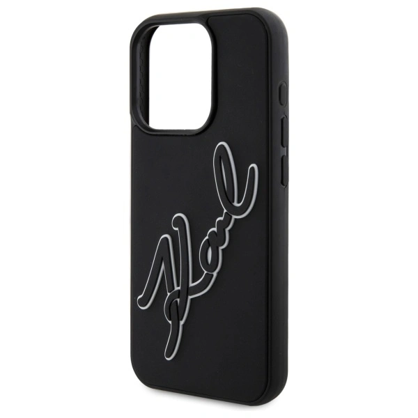 Karl Lagerfeld KLHCP15L3DRKSDLK Apple iPhone 15 Pro hardcase 3D Rubber Signature black