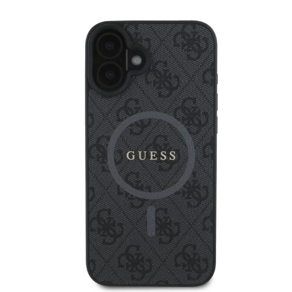 Case Guess GUHMP16SG4GFRK Apple iPhone 16 hardcase 4G Ring Classic Logo MagSafe black