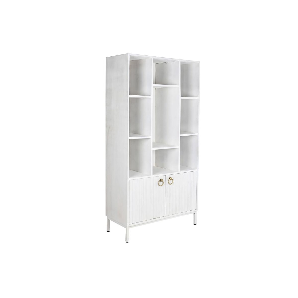Shelves DKD Home Decor Metal White Mango wood 90 x 40 x 180 cm