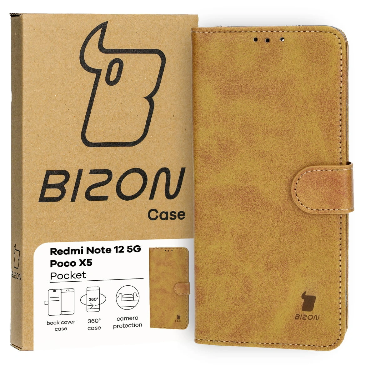 Bizon Case Pocket Xiaomi Redmi Note 12 5G / Xiaomi Poco X5 brown