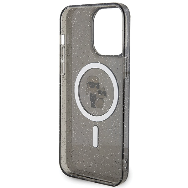 Karl Lagerfeld KLHMP15XHGKCNOK Apple iPhone 15 Pro Max hardcase Karl&Choupette Glitter MagSafe black