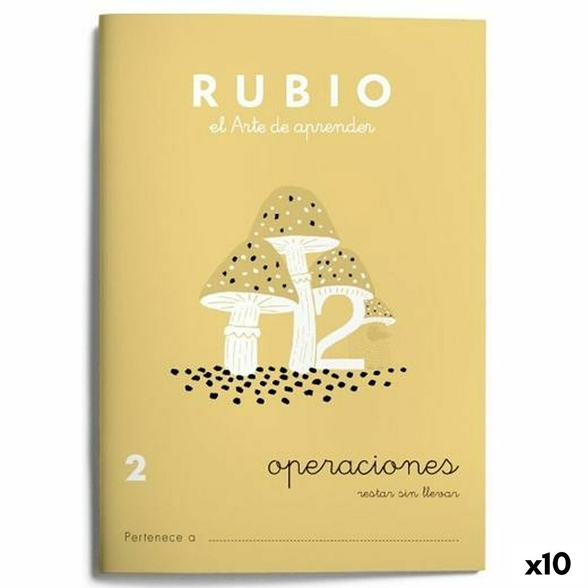 Maths exercise book Rubio Nº2 A5 Spanish 20 Sheets (10Units)