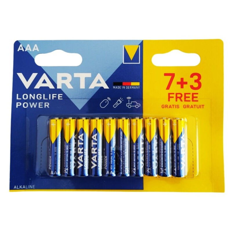VARTA - LONGLIFE POWER ALKALINE BATTERY AAA LR03 10 UNIT