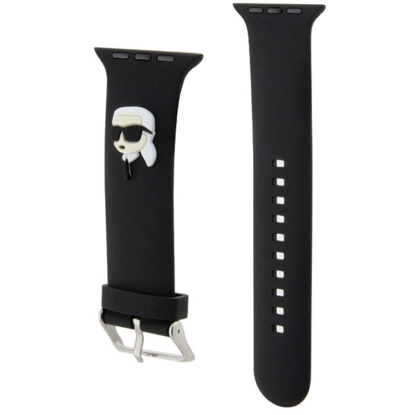 Karl Lagerfeld KLAWMSLKNK Apple Watch 4/5/6/7/SE/8/9 40/41mm strap 3D Rubber Karl Head black