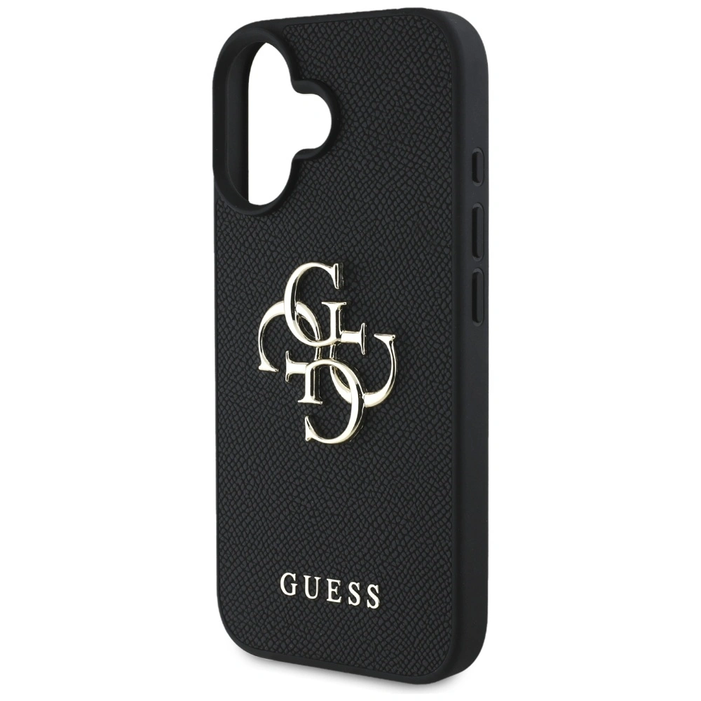 Guess Grained Big 4G Logo Small Classic Logo Apple iPhone 16 black