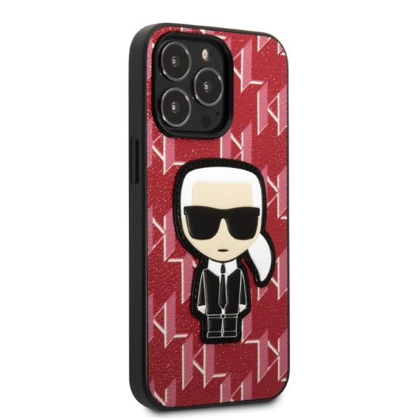 Karl Lagerfeld KLHCP13LPMNIKPI Apple iPhone 13 Pro hardcase red Monogram Ikonik Patch
