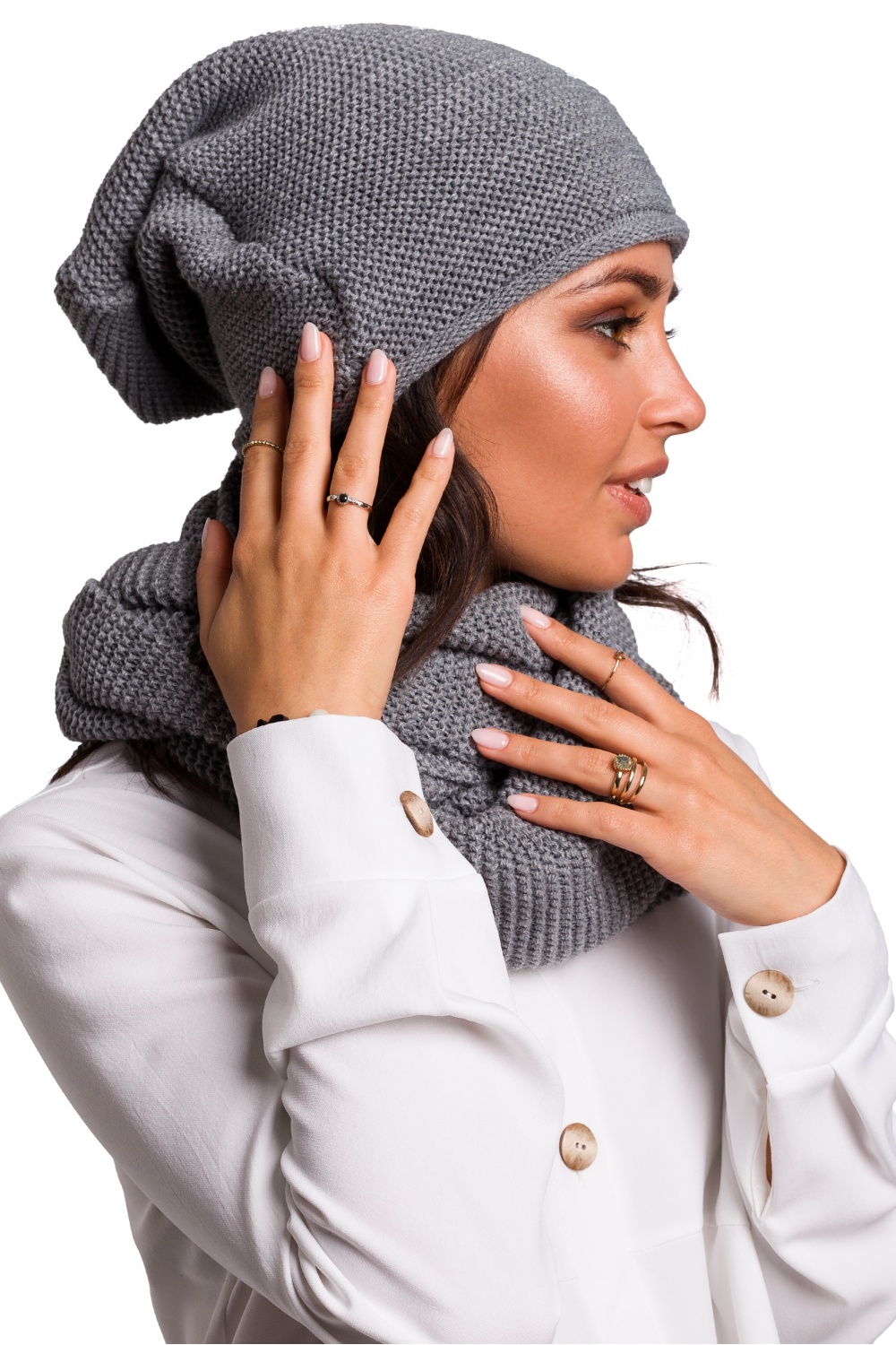  Cap model 136401 BE Knit  grey