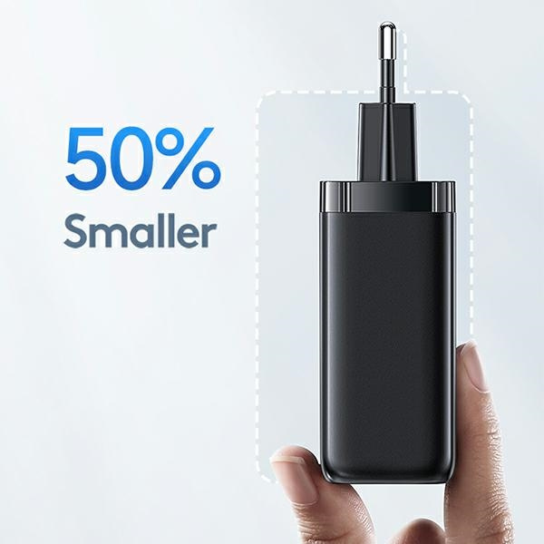 USAMS Wall Charger 1xUSB-C+1xUSB T47 65W PD Fast Charging Super Si white CC153TC02  (US-CC153)
