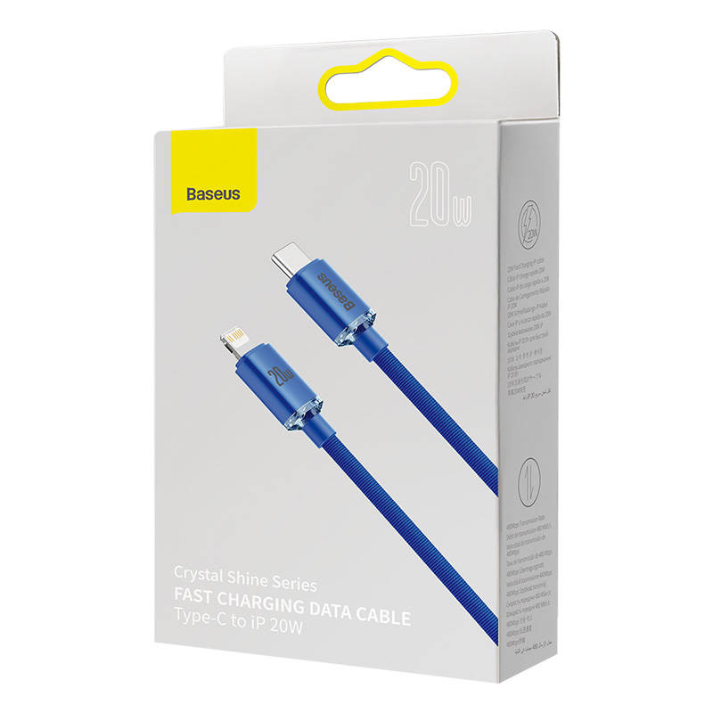 USB-C do Lightning Cable Baseus Crystal, 20W, PD, 2m (blue)