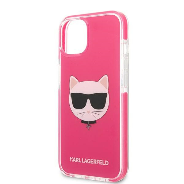 Karl Lagerfeld KLHCP13STPECPI Apple iPhone 13 mini hardcase fuschia Choupette Head
