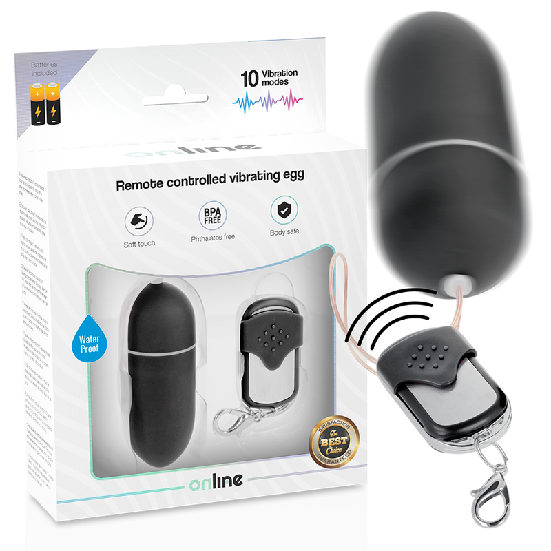 ONLINE- REMOTE CONTROL VIBRATING EGG L BLACK