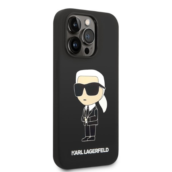 Karl Lagerfeld KLHMP14XSNIKBCK Apple iPhone 14 Pro Max hardcase black Silicone NFT Ikonik Magsafe