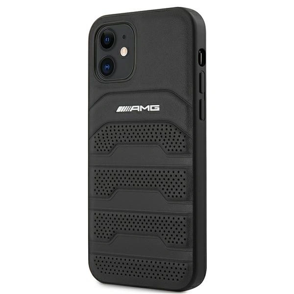 AMG AMHCP12SGSEBK Apple iPhone 12 mini hardcase Leather Debossed Lines black