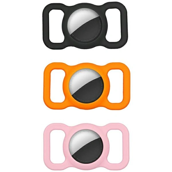 4smarts Silicone Case PetSet AirTag Black + Orange + Pink