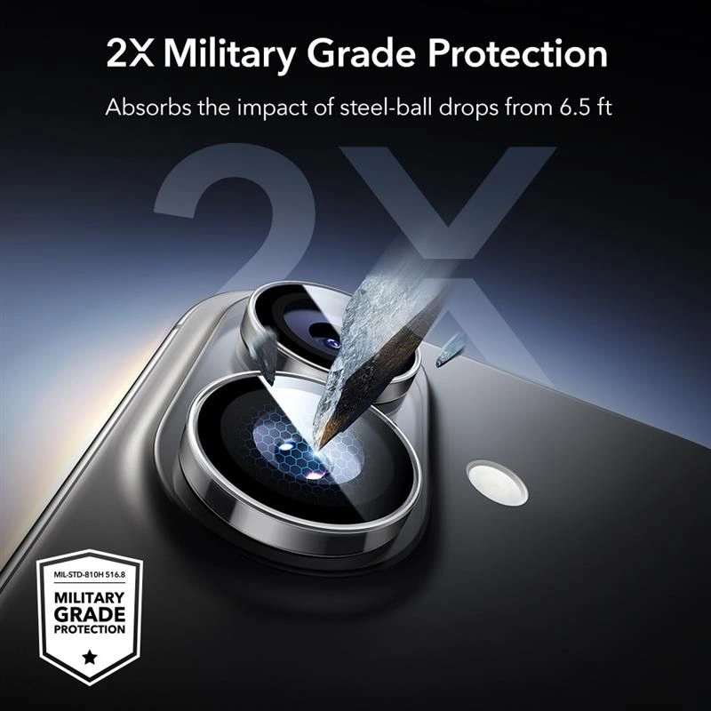 Osłona na aparat ESR Armorite Camera Protector do Apple iPhone 16 / 16 Plus / 17 Clear