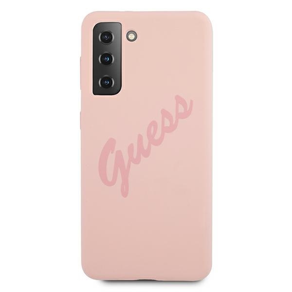 Guess GUHCS21MLSVSPI Samsung Galaxy S21+ Plus pink hardcase Script Vintage