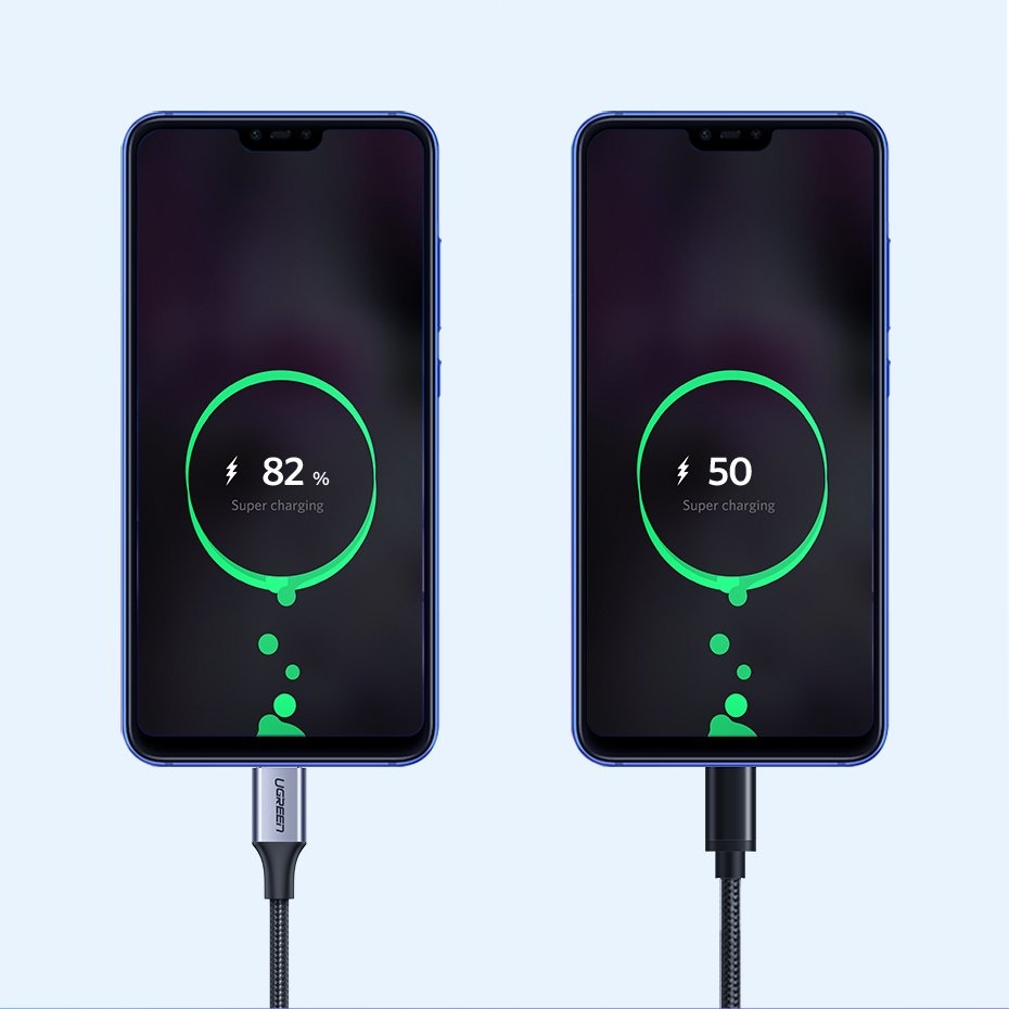 Kabel UGREEN 60125 USB-A/USB-C Quick Charge 3.0 3A 0,5m szary
