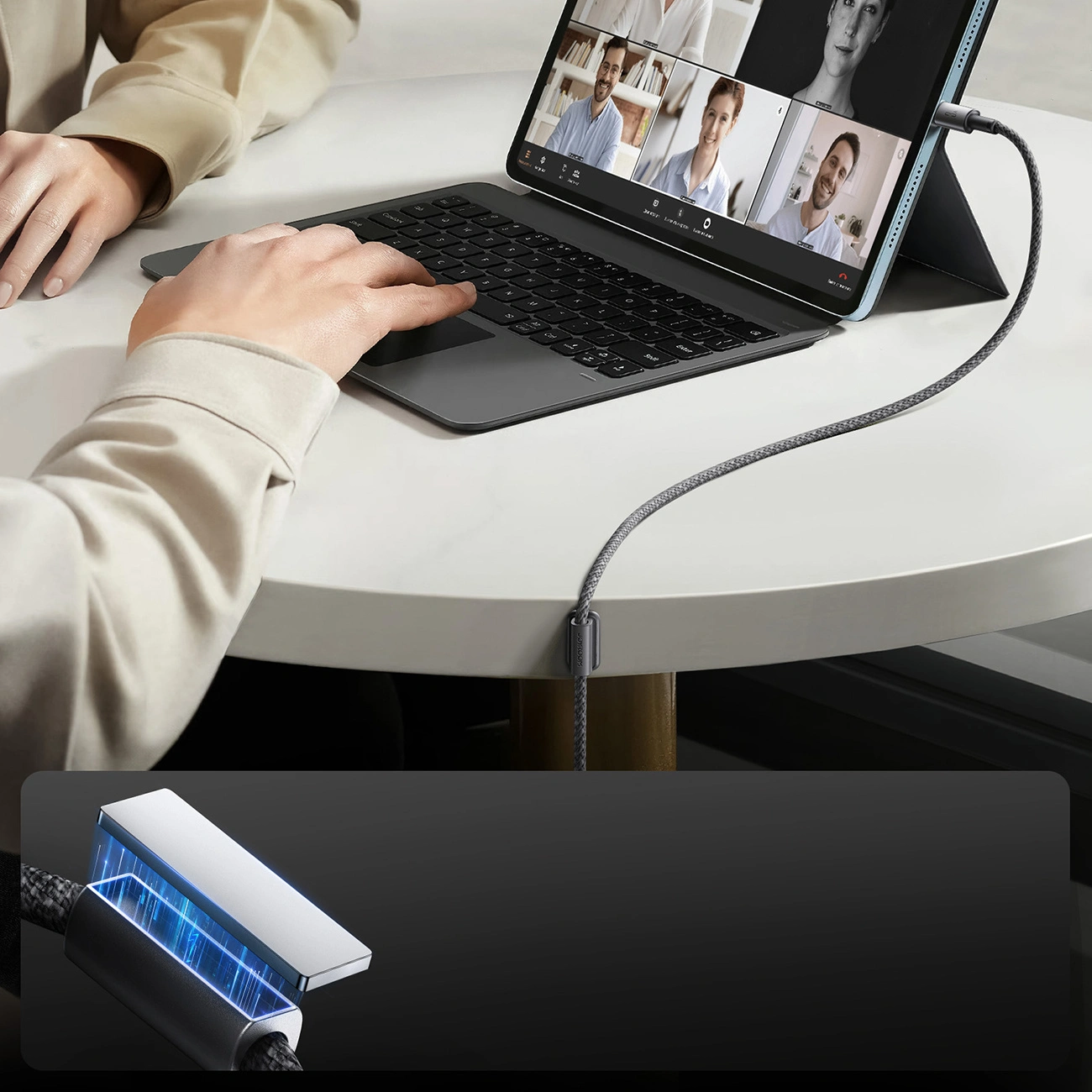 Joyroom S-A50 Unlimited Series 3A USB-A / USB-C cable with magnetic organiser 1.2m grey