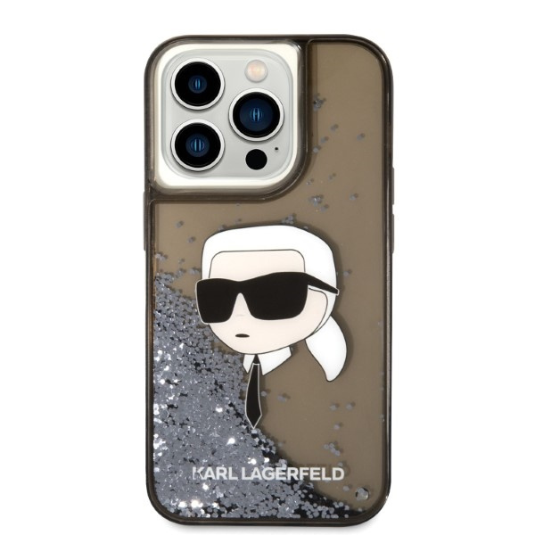 Karl Lagerfeld KLHCP14LLNKHCK Apple iPhone 14 Pro black hardcase Glitter NFT Karl Head
