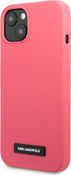 Karl Lagerfeld KLHCP13MSLMP1PI Apple iPhone 13 hardcase fuchsia Silicone Plaque