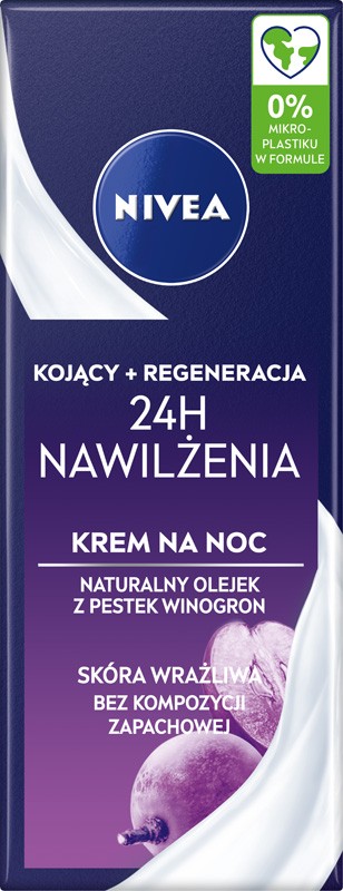 NIVEA 24H Nawilżenia Kojąco-regenerujący krem na noc 50 ml