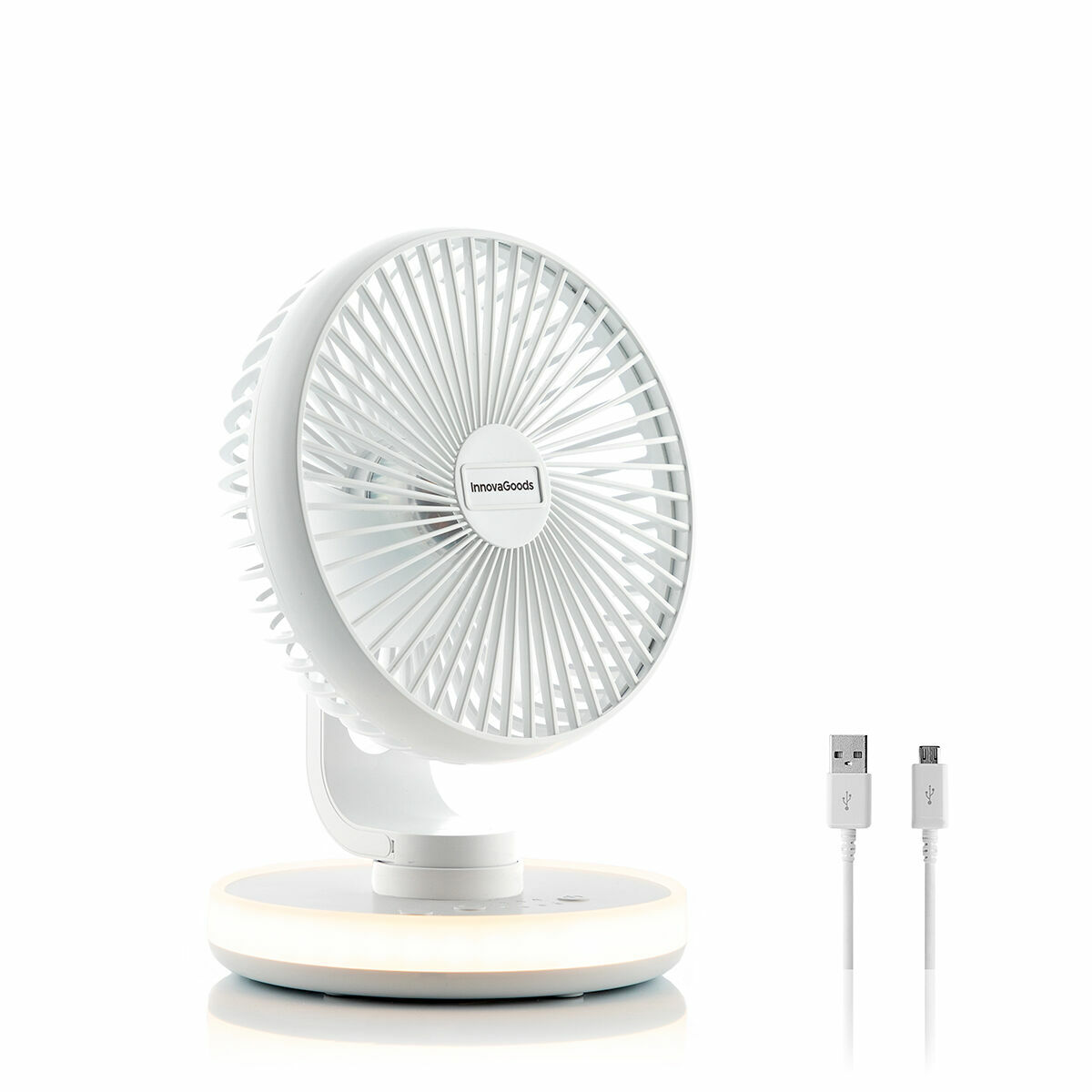 Rechargeable Desk Fan with LED FanLed InnovaGoods Ø6,6'' 4000 mAh Rechargeable Desk Fan with LED FanLed InnovaGoods Ø6,6'' 4000 mAh