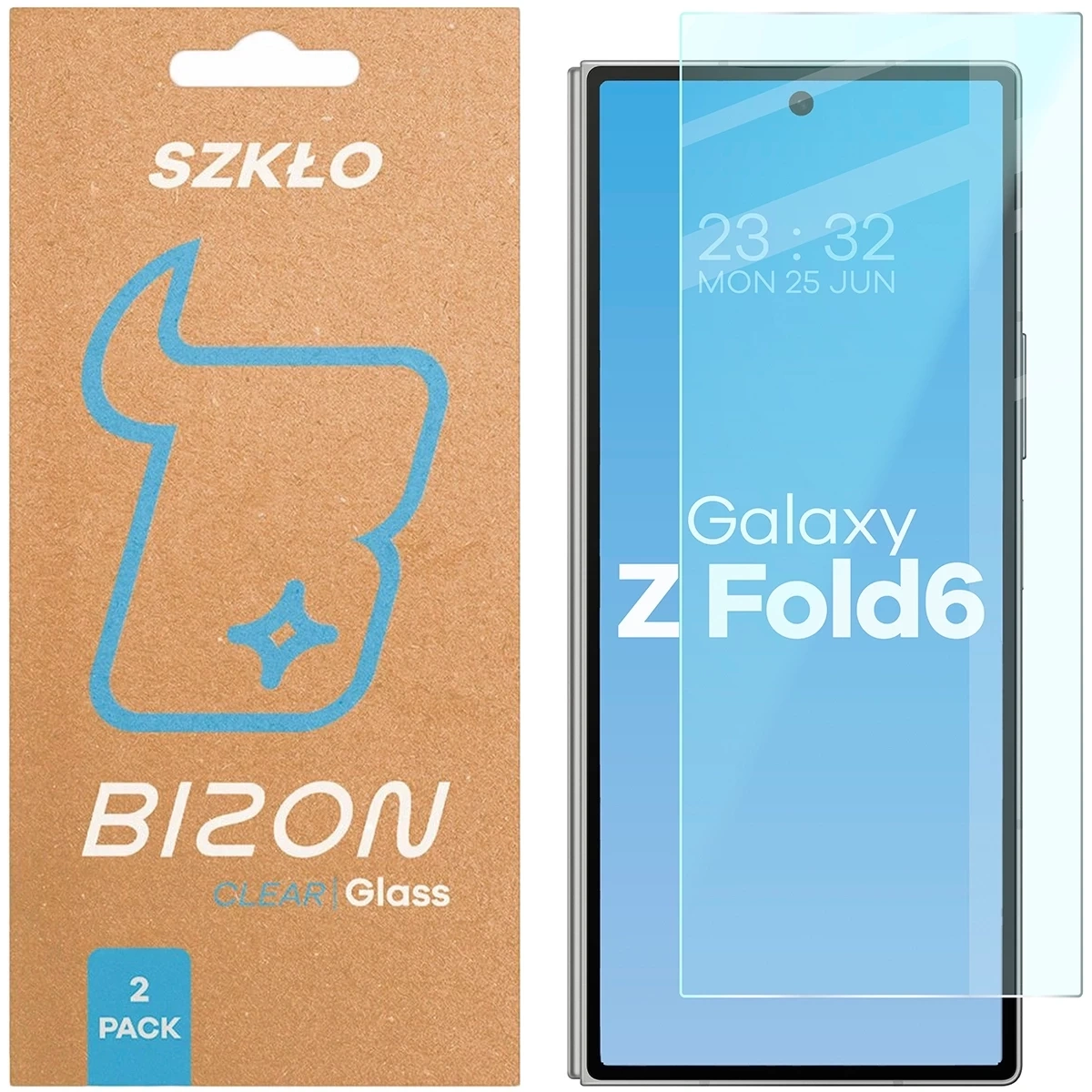 Szkło hartowane Bizon Glass Clear Duo do Samsung Galaxy Z Fold6 [2 PACK]