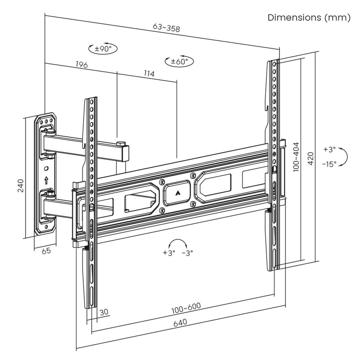 Wall Bracket MacLean MC-798N 70" 35 kg