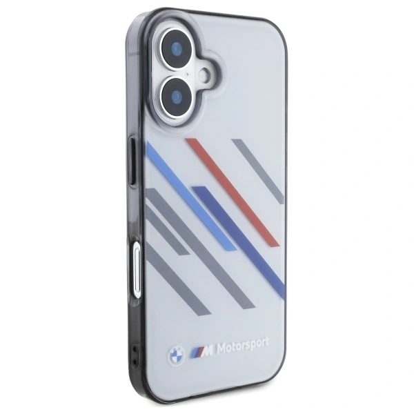 BMW BMHCP16M23HTRAG Apple iPhone 16 Plus hardcase Motorsport IML Random Stripes grey