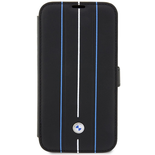 BMW BMBKP14X22RVSK Apple iPhone 14 Pro Max black bookcase Leather Stamp Blue Lines