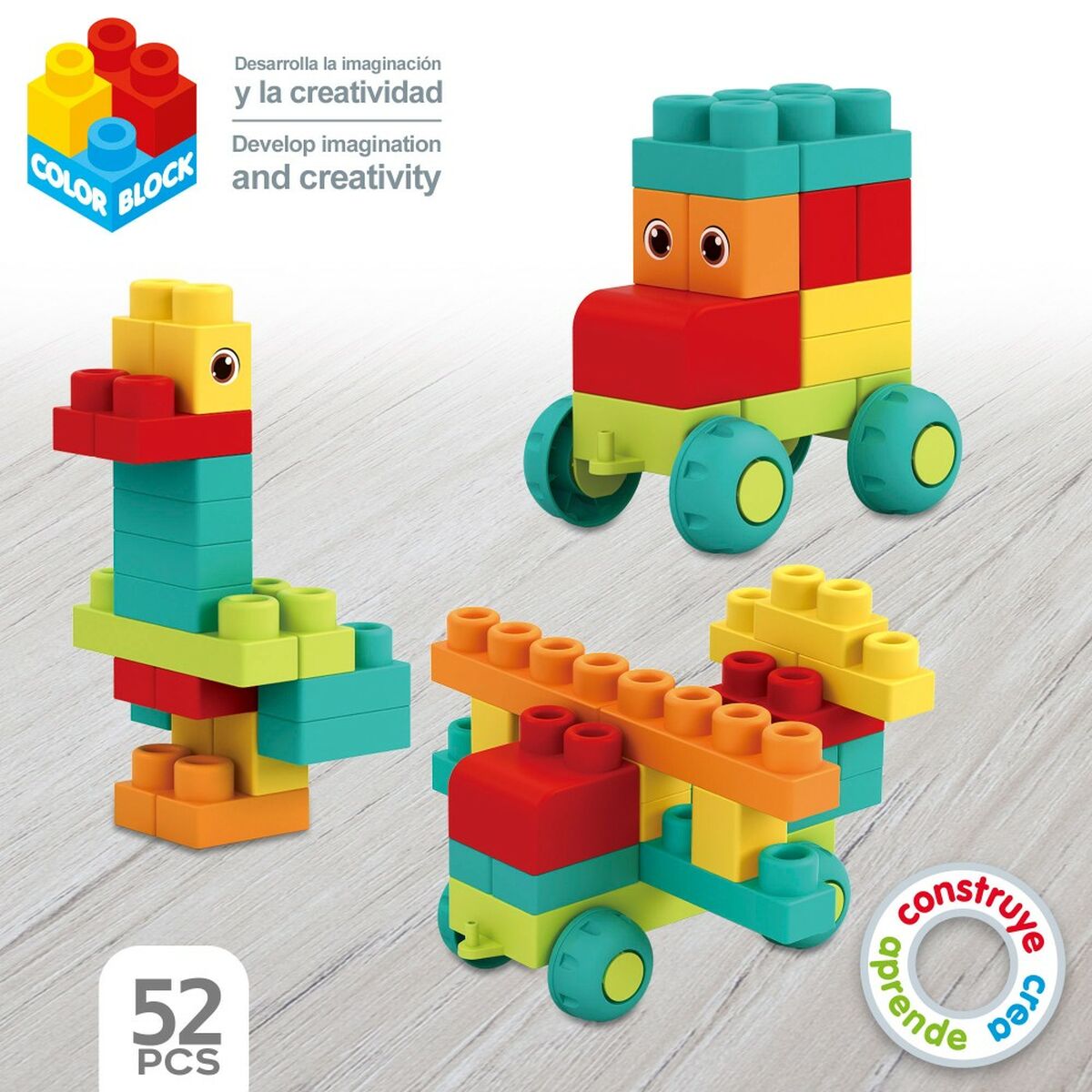 zestaw do budowania Color Block 52 Części (4 Sztuk)