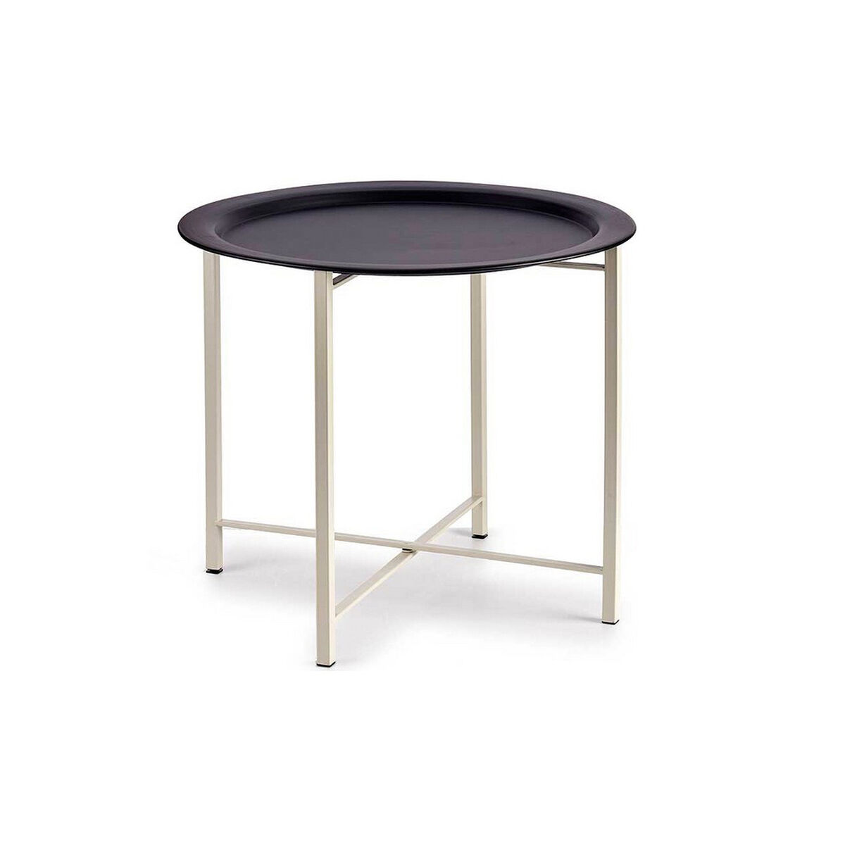 Side table Black White Metal (52 x 44 x 52 cm)