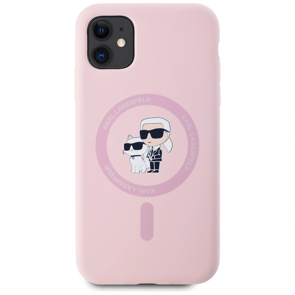 Karl Lagerfeld Silicone Karl&Choupette MagSafe Apple iPhone 11 pink