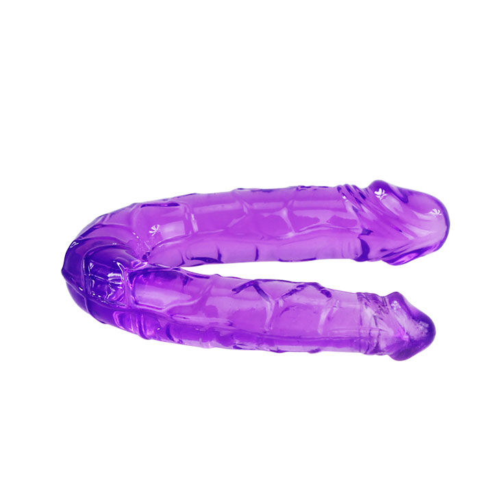 DOUBLE DILDO IN LILAC FLEXIBLE JELLY