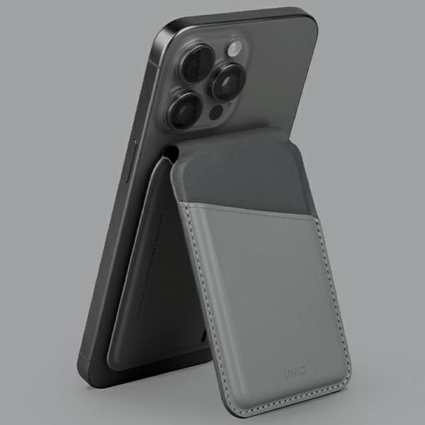 UNIQ Lyden DS RFID magnetic wallet with stand function charcoal grey-black