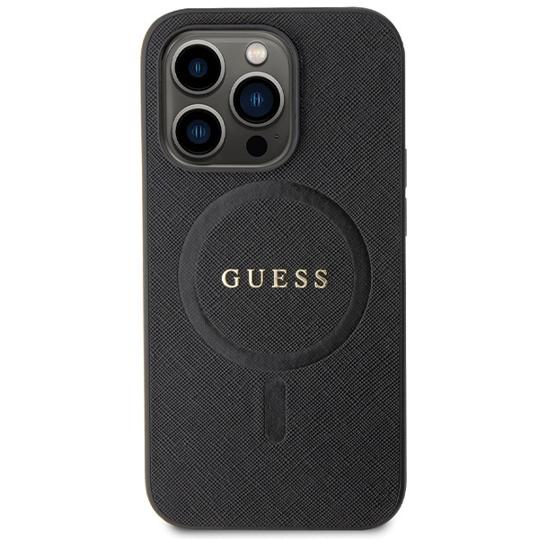 Guess GUHMP14LPSAHMCK Apple iPhone 14 Pro hardcase Saffiano MagSafe black