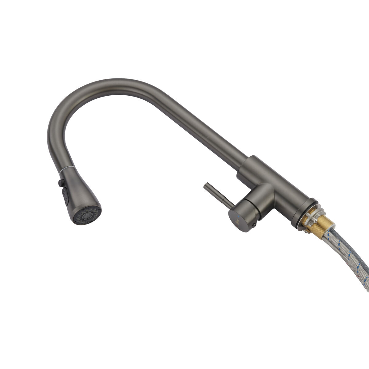 Mixer Tap Fontastock Grey Stainless steel Ceramic C-shaped