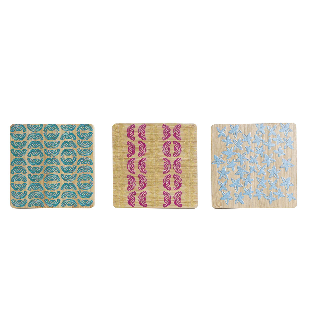 Coasters DKD Home Decor Africa 10 x 10 x 1 cm (6 pcs)