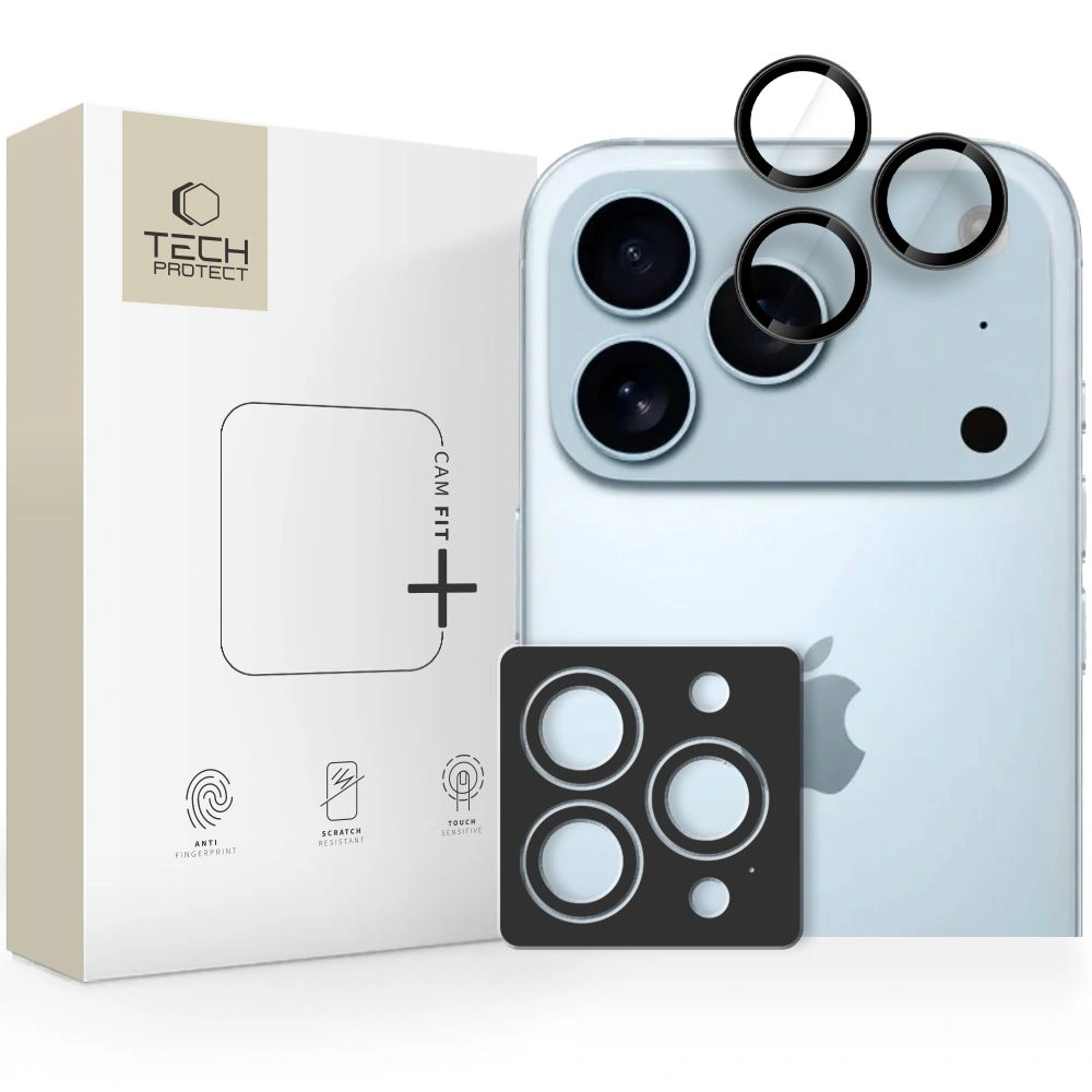 Osłona aparatu Tech-Protect Camring Fit+ do Apple iPhone 14 Pro / 14 Pro Max / 15 Pro / 15 Pro Max / 16 Pro / 16 Pro Max / 17 Pro / 17 Pro Max Black