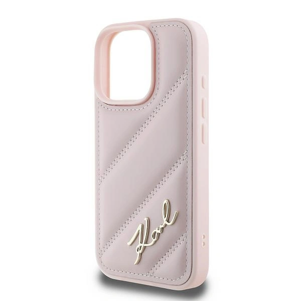 Karl Lagerfeld KLHCP16XPQDSMGP Apple iPhone 16 Pro Max hardcase Quilted Signature pink