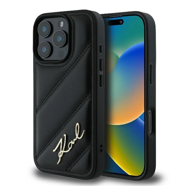 Case Karl Lagerfeld KLHCP16XPQDSMGK Apple iPhone 16 Pro Max hardcase Quilted Signature black