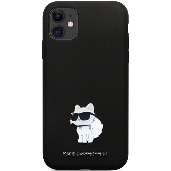 Karl Lagerfeld KLHCN61SMHCNPK iPhone 11/XR hardcase Silicone C Metal Pin black