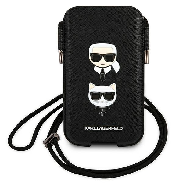 Karl Lagerfeld KLHCP12MOPHKCK 6.1 inch black hardcase Saffiano Ikonik Karl&Choupette Head