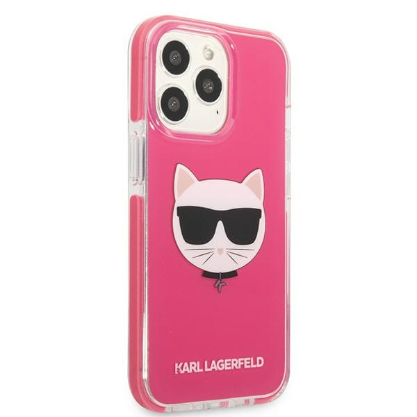 Karl Lagerfeld KLHCP13XTPECPI Apple iPhone 13 Pro Max hardcase fuschia Choupette Head