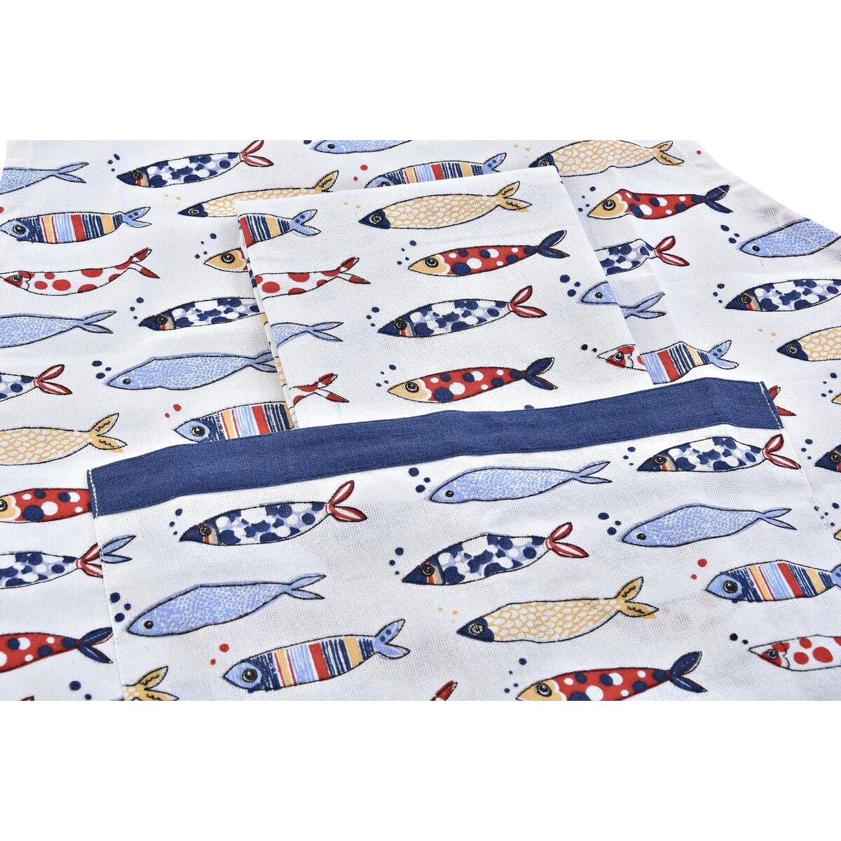 Kitchen Set DKD Home Decor Navy Polyester Cotton (60 x 80 x 0,5 cm) (2 Units)