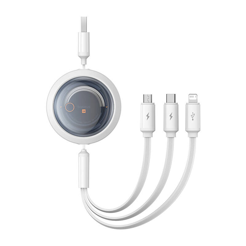 Baseus Free2Draw 3-in-1 cable USB-A / micro USB, Lightning, USB-C 3.5A cable 1.1m white