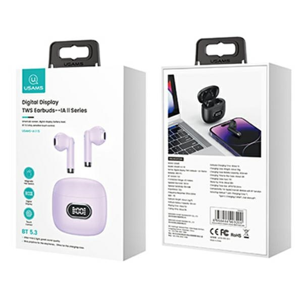 USAMS Bluetooth 5.3 IA II series TWS Earphones purple (USAMS-IAII15)
