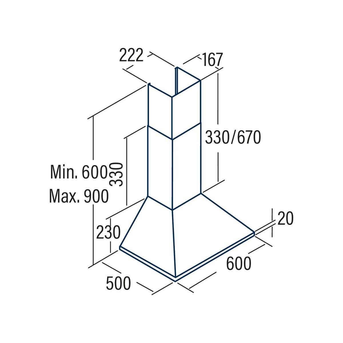 Conventional Hood Cata OMEGA II 645 m3/h 270 W