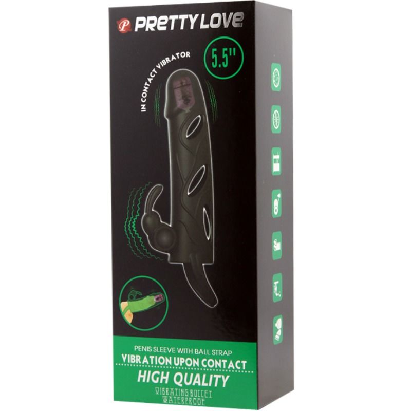 PRETTY LOVE VIBRATING SILICONE SLEEVE 14 CM 2.0